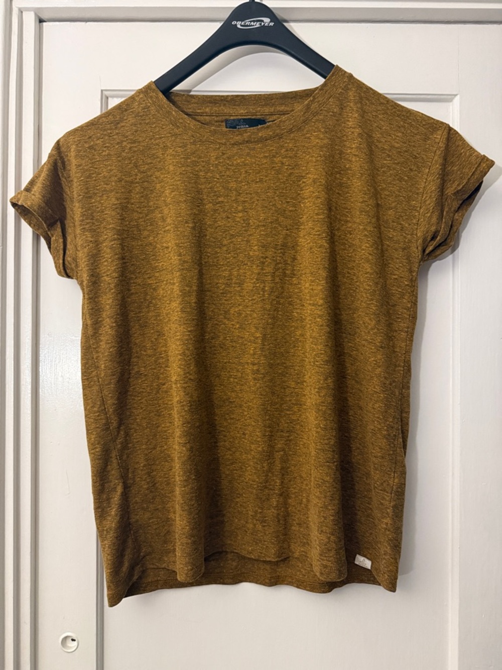 Prana Classic Crewneck Tee - Mustard Brown - Women's Medium - Soft Shirt